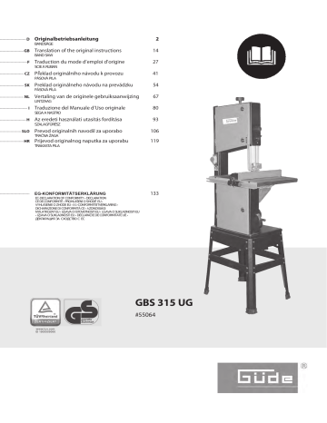 Gude GBS 315 UG Originalbetriebsanleitung | Manualzz