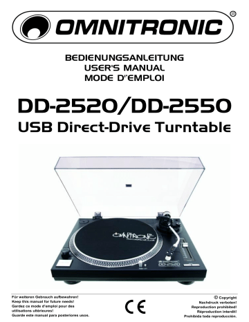 Omnitronic DD-2520, DD-2550 Bedienungsanleitung | Manualzz