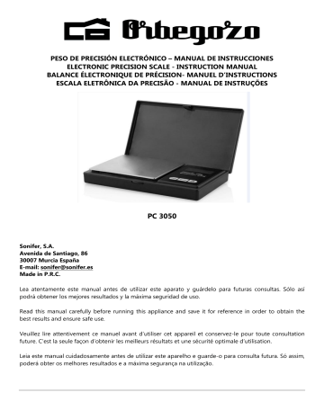 BÁSCULA INDUSTRIAL INOX PC 5500 - Orbegozo Electrodomésticos