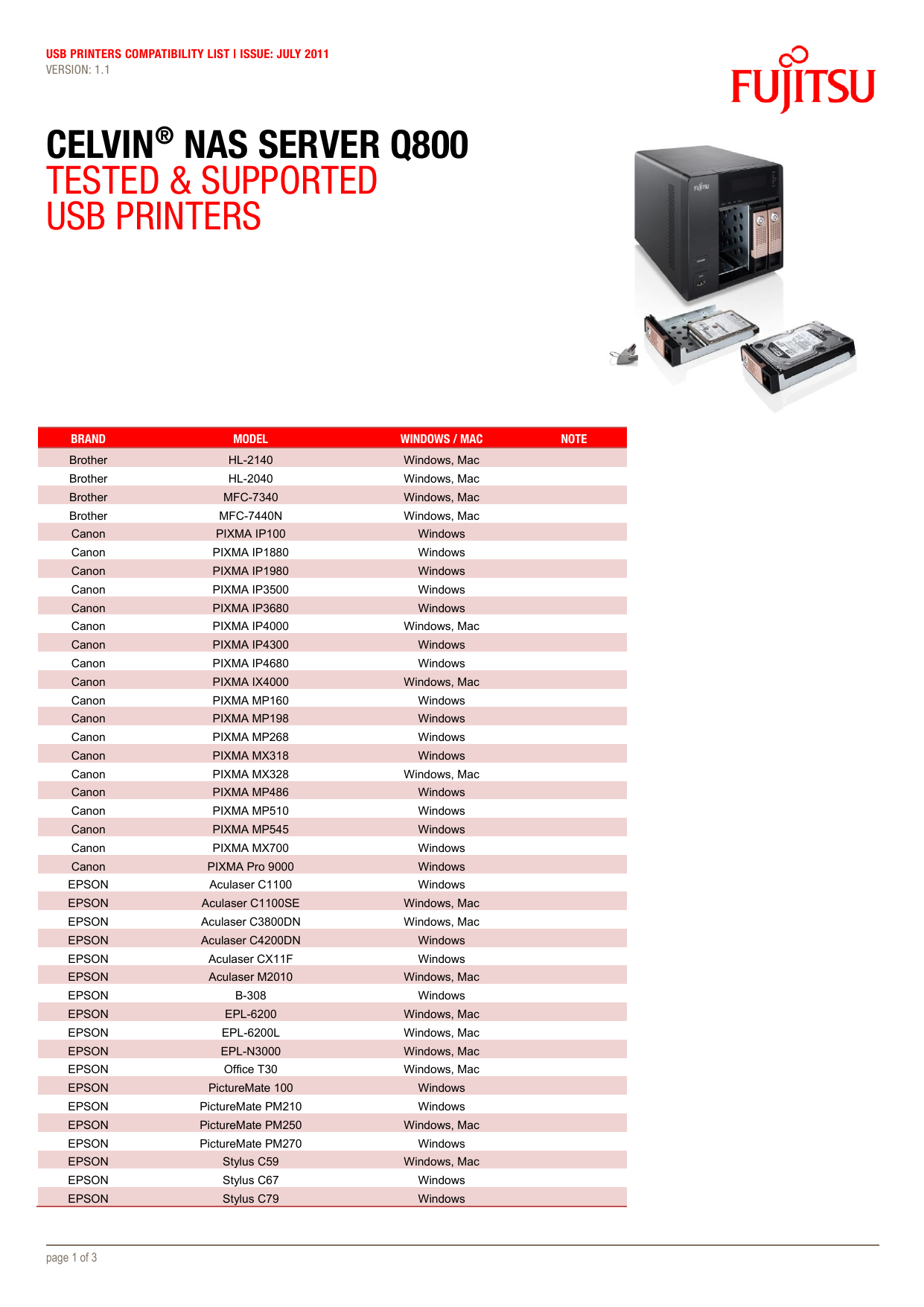 Fujitsu CELVIN® NAS Q800 Manual | Manualzz