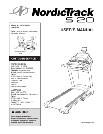 Nordictrack treadmill reset button hot sale