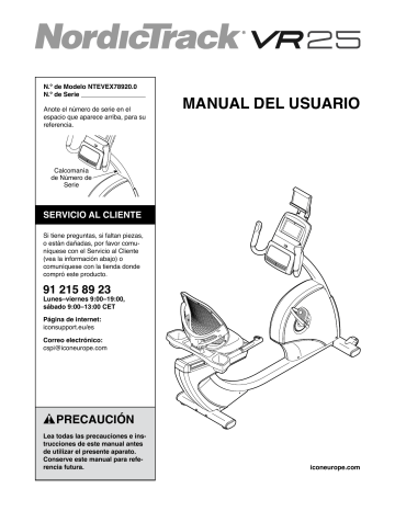nordictrack vr21 manual