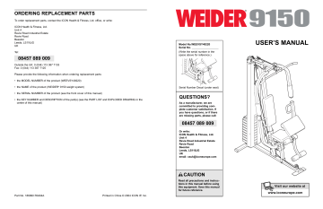 Weider WEEVSY4922 8150 SYSTEM User Manual | Manualzz