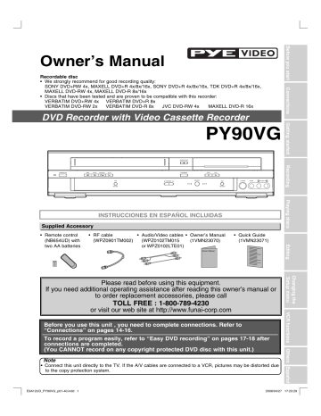 PYE PY90VG User Manual | Manualzz