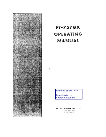 Yaesu FT-757GX II Operating Manual | Manualzz