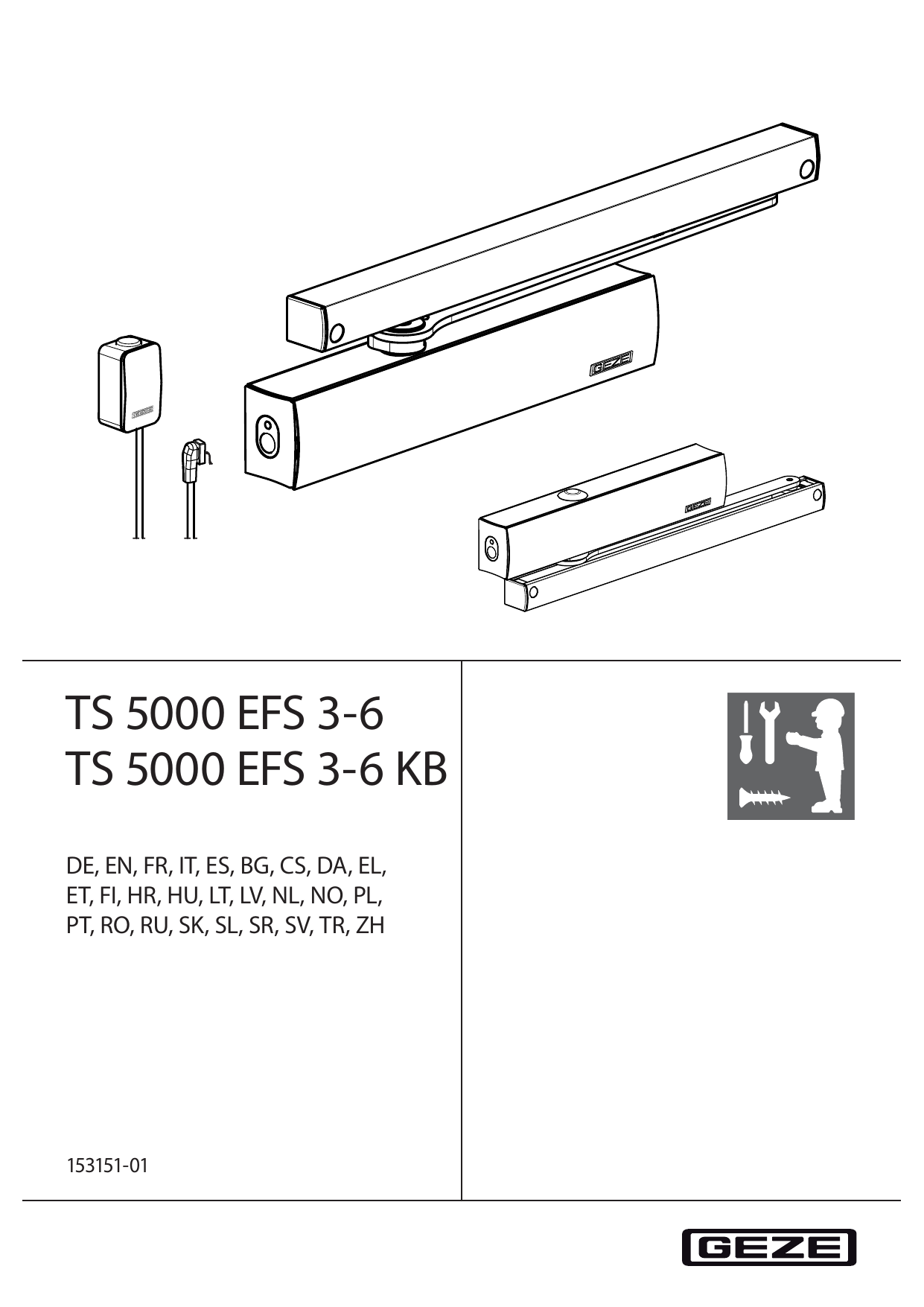 GEZE TS 1500 Overhead Door Closer Installation Instructions, 53 OFF