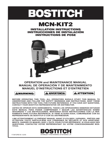 Bostitch MCN-KIT2 Installation Instructions Manual | Manualzz