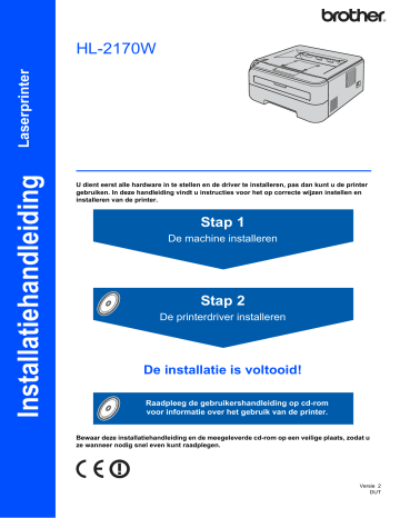 Brother HL-2170W Monochrome Laser Printer Snelle installatiegids | Manualzz