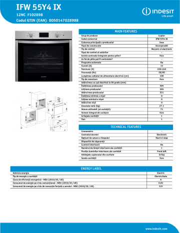 Духовой шкаф indesit ifw 55y4 ix