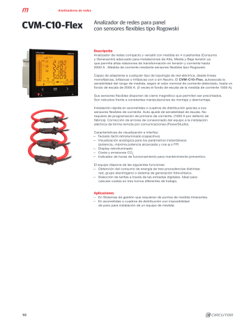 Circutor CVM-C10 Power Analyzer Ficha De Datos | Manualzz