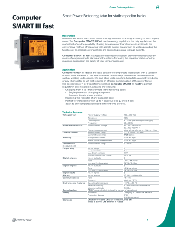 Circutor cSMARTIII-fast Power Factor regulator Datasheet | Manualzz