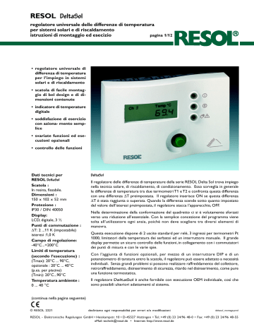 Controllo Solare Resol DeltaSol CS/2 - Senza Sensore Per Impianti Solari - Foto 12
