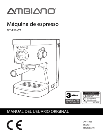 Ambiano GT-EM-02 Espresso Maker Manual de usuario | Manualzz