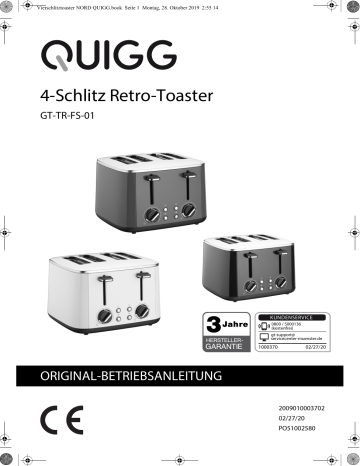 Quigg GT-TR-FS-01 Toaster Benutzerhandbuch | Manualzz