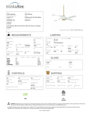 Minka-Aire F903L-SBR/WHF Artemis™ IV - LED 64