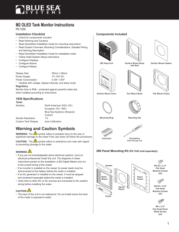 Blue Sea Systems 1839 M2 OLED Tank Monitor Instructions | Manualzz