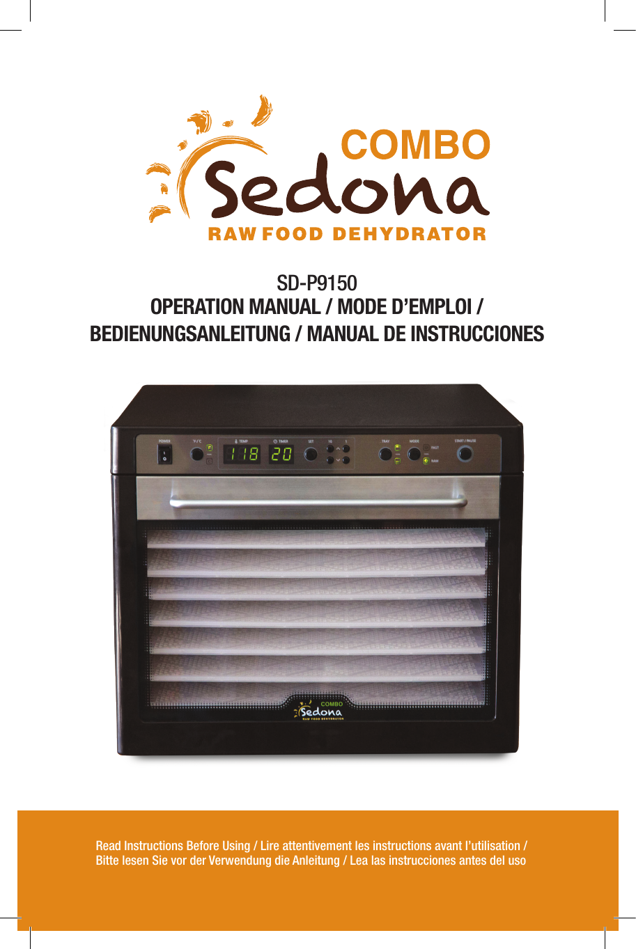 Tribest SD-P9150-B Sedona Combo Digital Food Dehydrator, Black