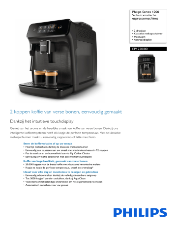 Philips EP1220/00 Series 1200 Volautomatische espressomachines ...