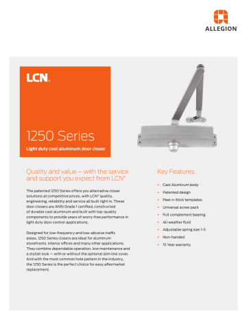 LCN 1250 Data Sheet | Manualzz
