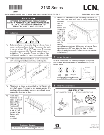 LCN 3130 Installation instructions | Manualzz