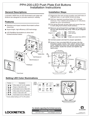 Locknetics Push Plates Installation instructions | Manualzz