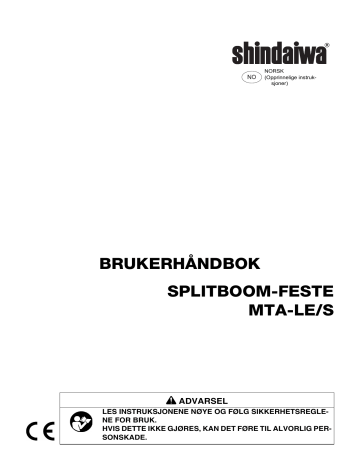 Shindaiwa MTA-LE/S Multi-Tool System Brugermanual | Manualzz