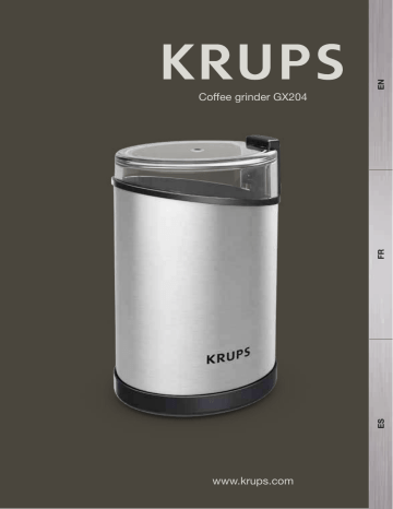 Krups GX204D51 COFFEE GRINDER GX204 User Manual | Manualzz