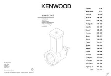 Kenwood KAX643ME Roto Food Cutter Attachment Manuel du propriétaire ...