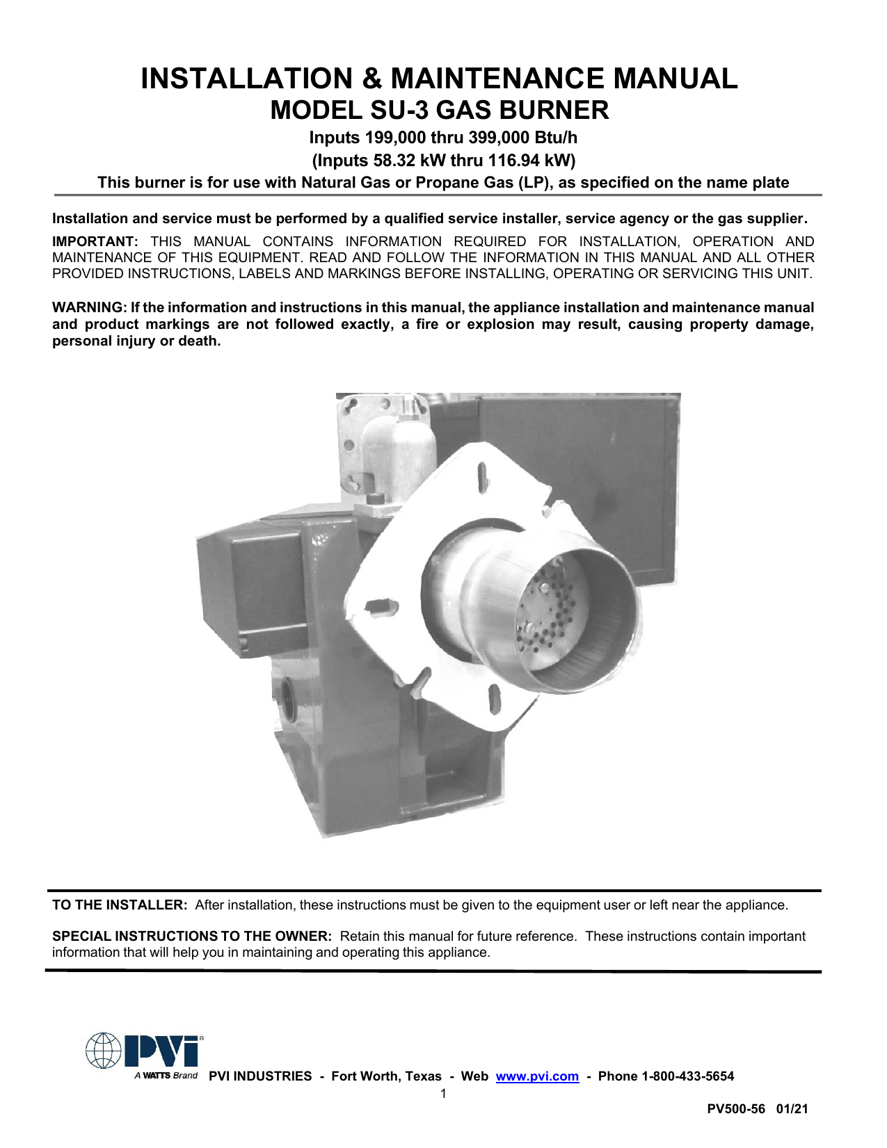 PVI Maxim Gas Non-Condensing water heater Maintenance Manual | Manualzz