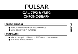 Pulsar PF8413X1 G BLK TWO TONE STRAP WATCH Instruction Manual
