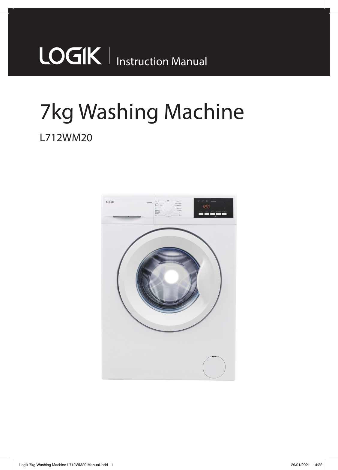 logik l712wm20 7 kg 1200 spin washing machine