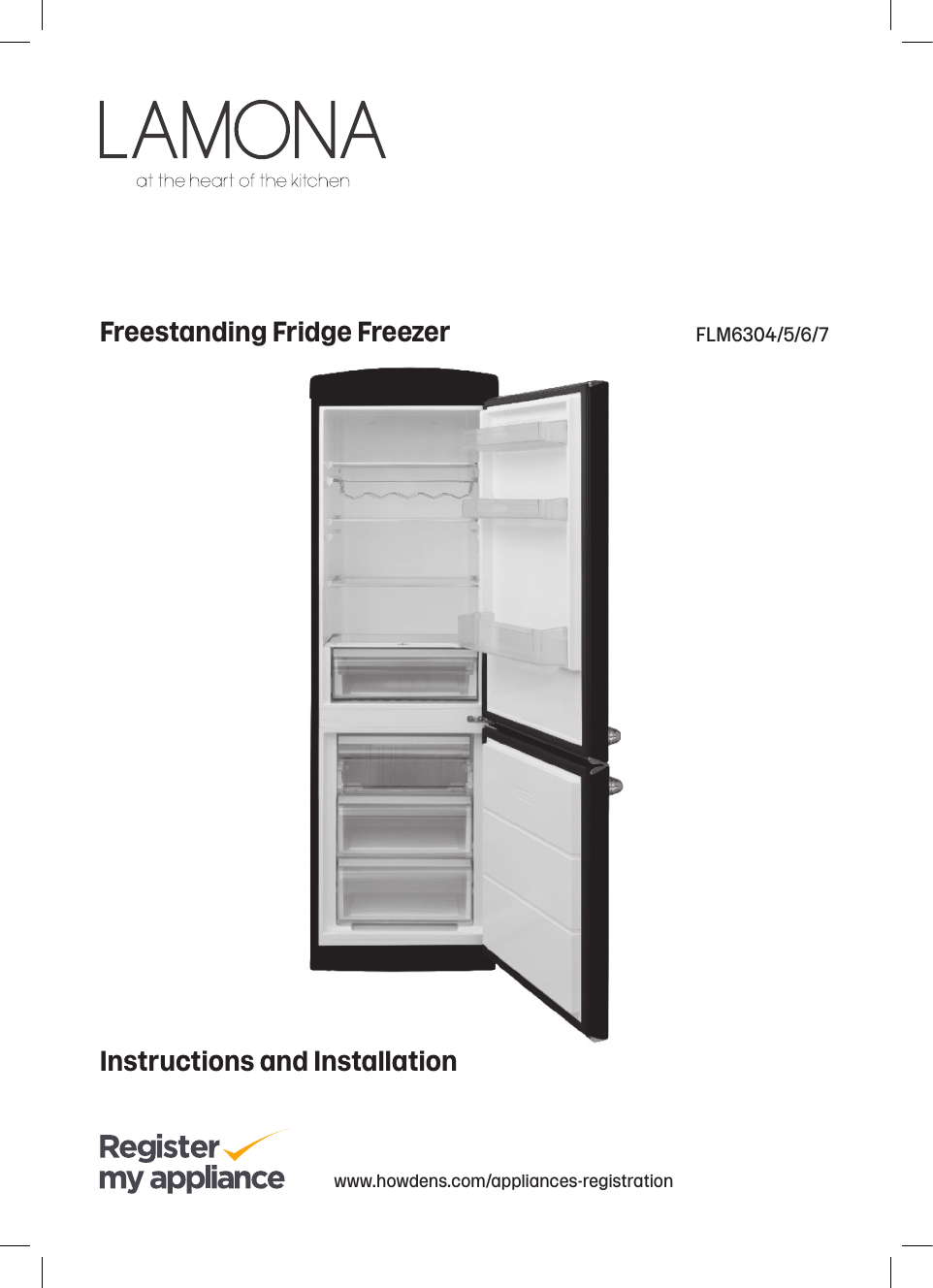 Lamona FLM6351 Freestanding 70/30 Black Stainless Steel Fridge Freezer