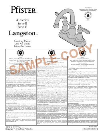 Pfister Langston F-043-LNKK 2-Handle 4