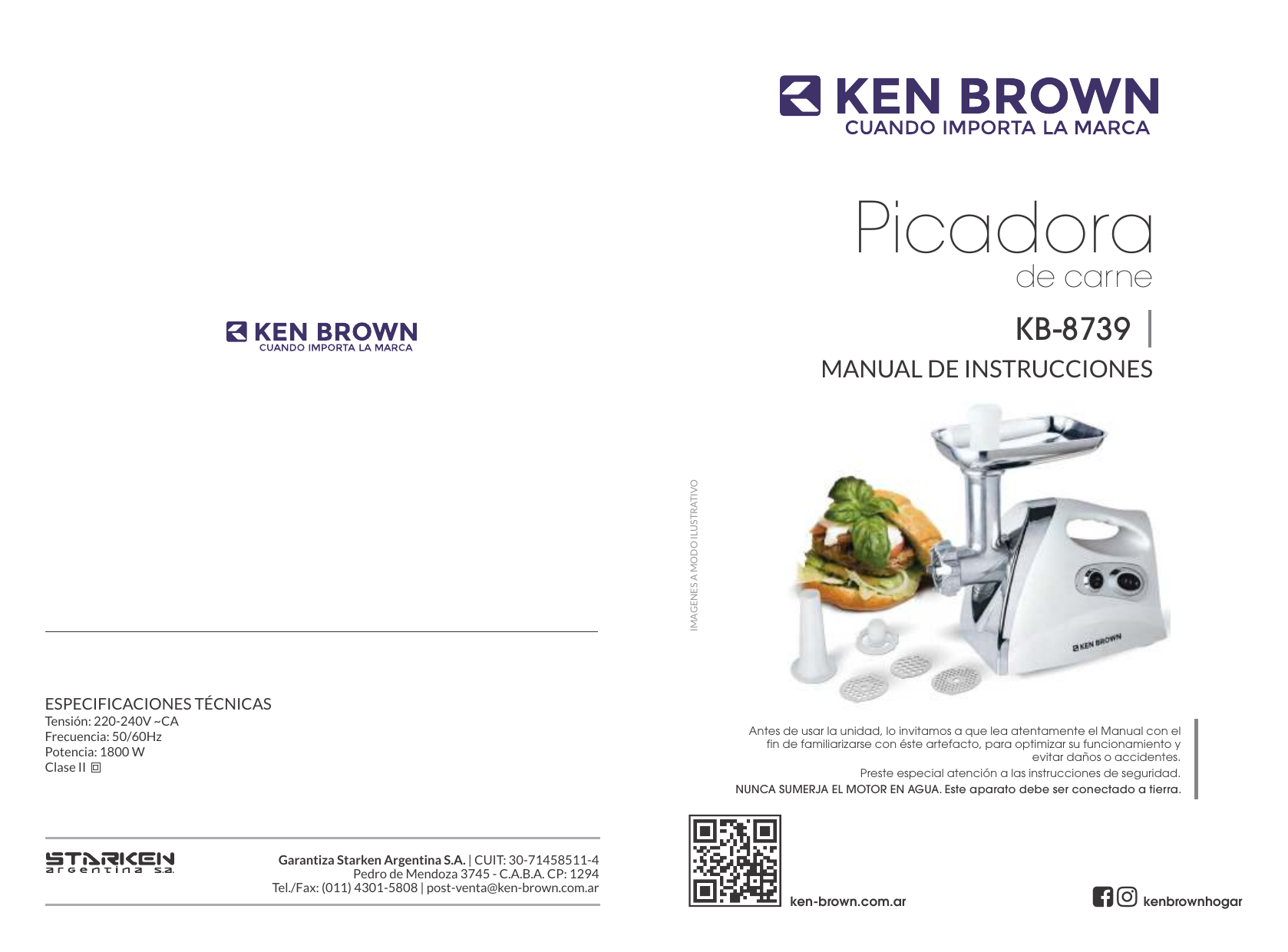 Ken Brown Hogar » KenBrownHogar Picadora de carne Ken Brown KB-8739