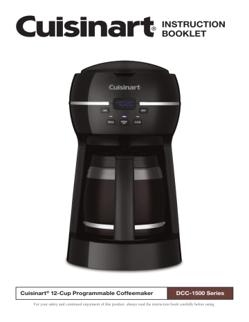 Cuisinart DCC-1500 12-Cup Coffeemaker Owner's Manual | Manualzz