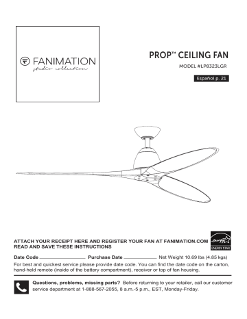 Fanimation Studio Collection LP8323LGR 