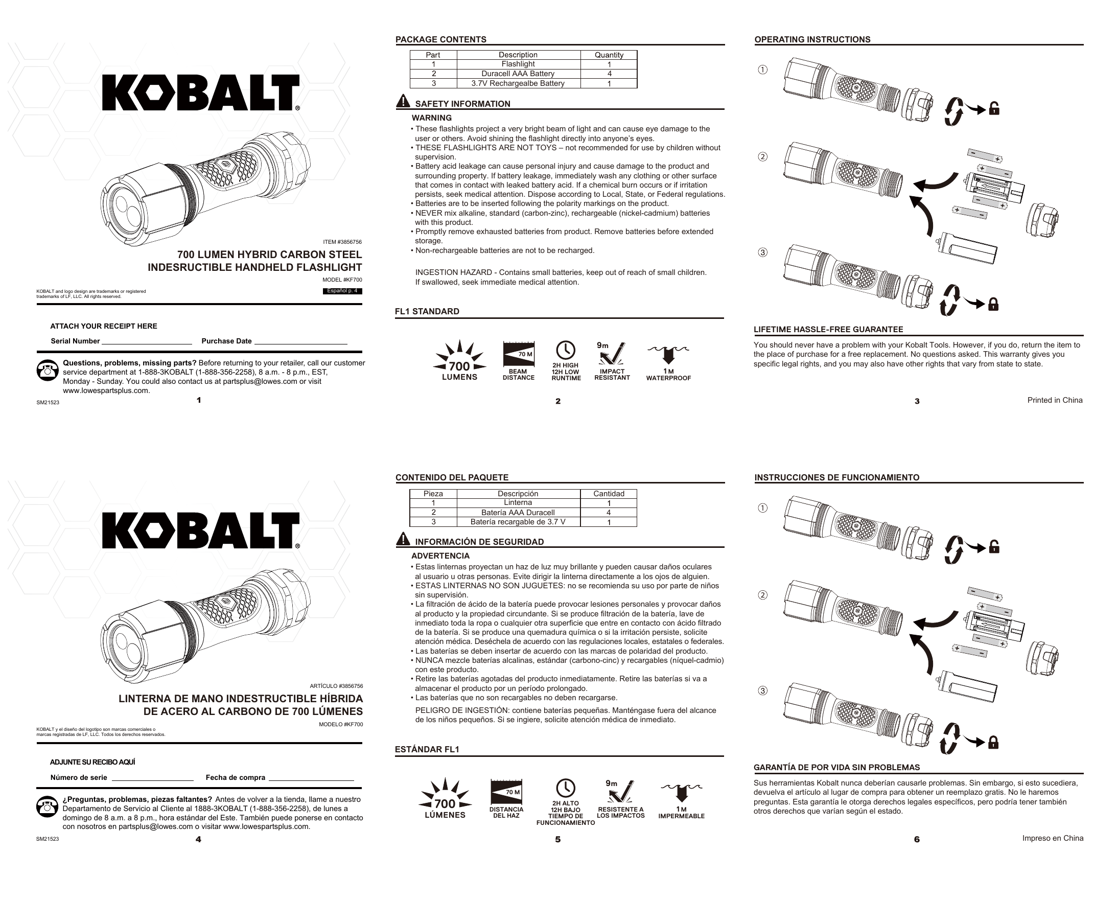 Kobalt Virtually Indestructible Waterproof 700-Lumen 4 Modes LED