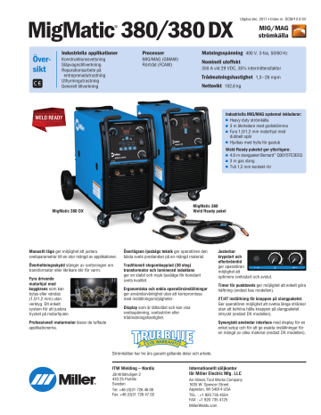 Miller MigMatic® 380 Specifikation | Manualzz