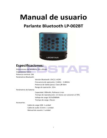 Ledstar LP-002BT Manual de usuario | Manualzz