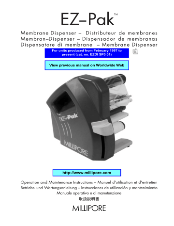 Millipore EZ-Pak Operation And Maintenance Instructions | Manualzz