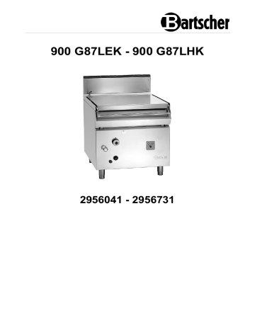 Bartscher 2956731 Tilting frying pan 900 G87LHK Handleiding | Manualzz