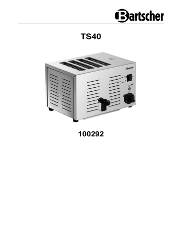 Bartscher 100292 Toaster TS40 Handleiding | Manualzz