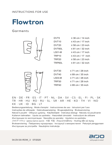 Arjo Flowtron DVT Valdymo instrukcijos | Manualzz