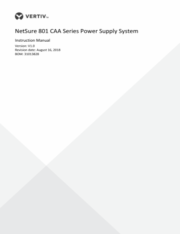Basic Inspection. Vertiv NetSure 801 CAA | Manualzz