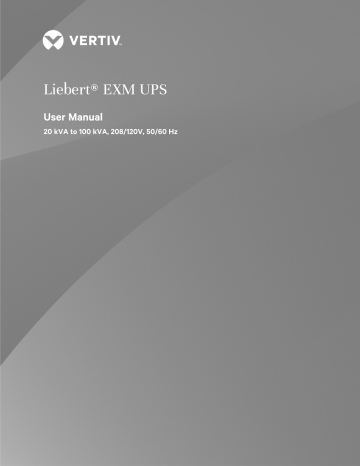 Vertiv Liebert® EXM 20-100kVA UPS User Manual | Manualzz