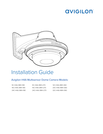 Avigilon H4 Multisensor Camera Installation Guide | Manualzz