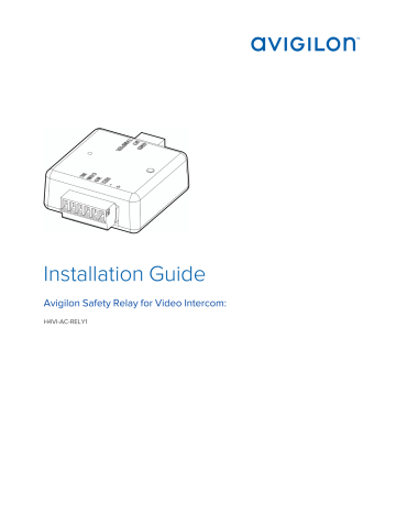 Avigilon Safety Relay For H4 Video Intercom Installation Guide | Manualzz