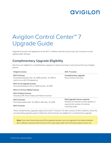 Avigilon ACC 7 Software Upgrade Installation Guide | Manualzz