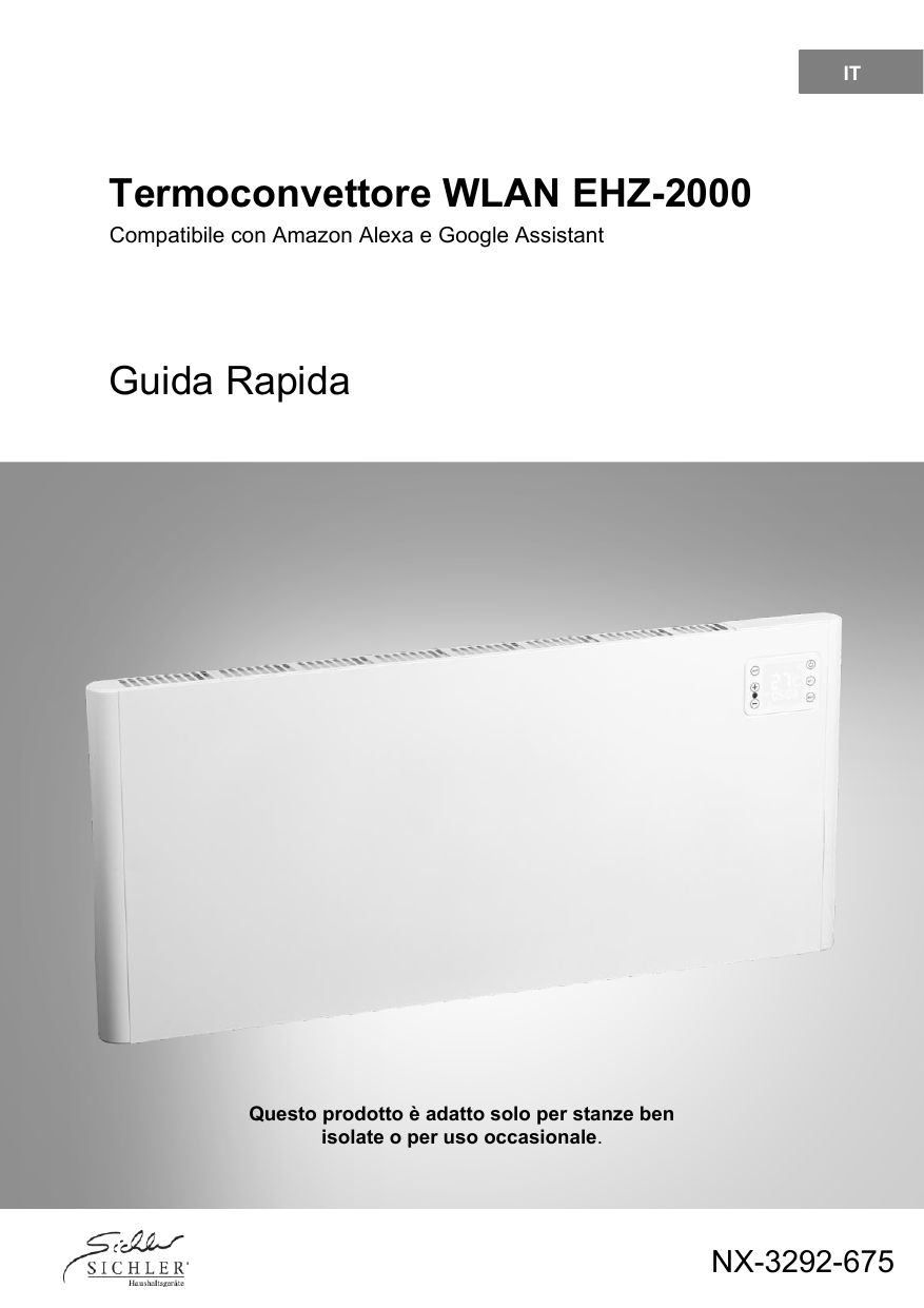 Termoconvettore WLAN con App, compatibile con Alexa e Google Assistant,  2.000 Watt - PEARL