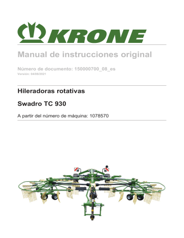 Krone BA Swadro TC 930 Instrucciones de operación | Manualzz